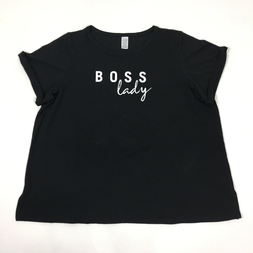 Boss Lady Spell Out Black Tee Shirt Size 1X